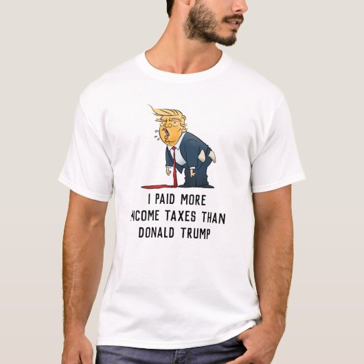 私はドナルド·トランプ·マンガよりも多くの所得税を支払った Tシャツ (正面)