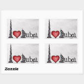 私はドバイが大好き 長方形シール (シート)