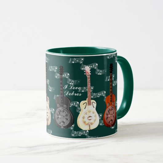 私はドブロスが大好きです マグカップ (正面右)