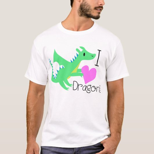私はドラゴンのTシャツI愛ドラゴンのワイシャツを愛します Tシャツ (正面)