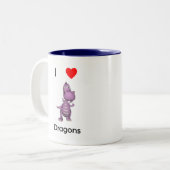 私はドラゴンを愛します ツートーンマグカップ (正面左)