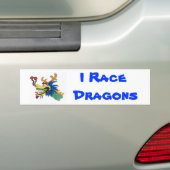私はドラゴンを競争させます バンパーステッカー (車上)