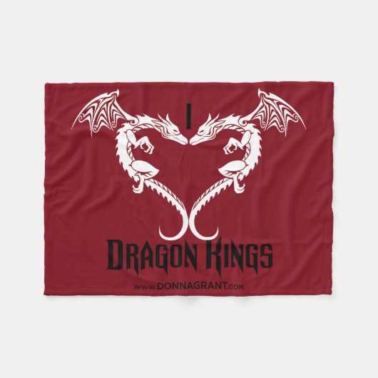 私はドラゴン王毛布を愛します フリースブランケット (正面(横))