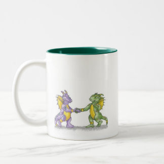 私はドラゴン、お母さんを見ます! ~Shellのスタジオのイラストレーション ツートーンマグカップ