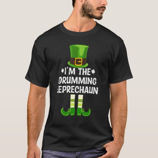 私はドラミングのレプレシャンおもしろいSt patricks day Tシャツ (正面)