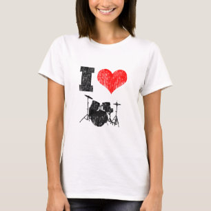 私はドラムを愛します Tシャツ