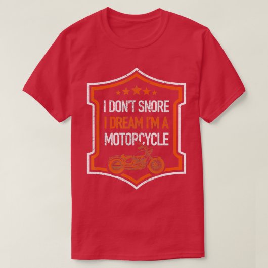 私はドリームイムオートバイのおもしろいバイクもしくは自転車に乗る人ハム Tシャツ (デザイン正面)