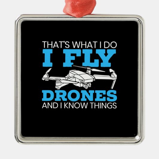 私はドローンを操縦する メタルオーナメント (正面)