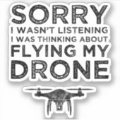 私はドローン聞に考える興味が飛んでいるなかった シール (正面)