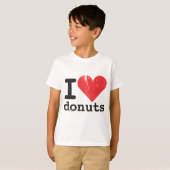 私はドーナツの子供のTシャツを愛します Tシャツ (正面フル)