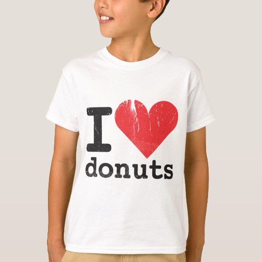 私はドーナツの子供のTシャツを愛します Tシャツ (正面)