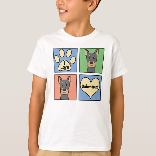 私はドーベルマン犬を愛します Tシャツ (正面)