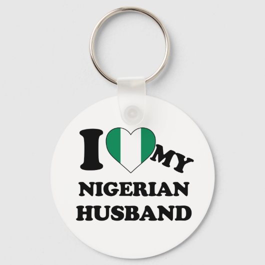 私はナイジェリア人の夫を愛している キーホルダー (正面)
