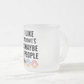 私はナッツと3人が好きだ フロストグラスマグカップ (正面右)