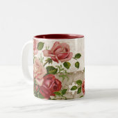 私はナナのヴィンテージの英国のバラのマグ愛します ツートーンマグカップ (正面左)
