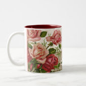 私はナナのヴィンテージの英国のバラのマグ愛します ツートーンマグカップ (左)