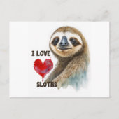 私はナマケモノ、ナマケモノのグリーティングカード、ナマケモノが大好き ポストカード (正面)