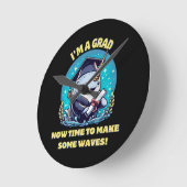 私はナルファルの卒業生だ!今、波を作る時間 ラウンド壁時計 (傾斜)