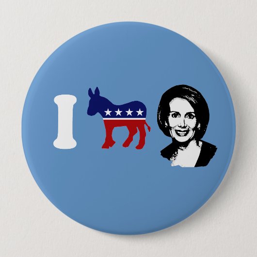 私はナンシーPelosi 2を愛します 缶バッジ (正面)