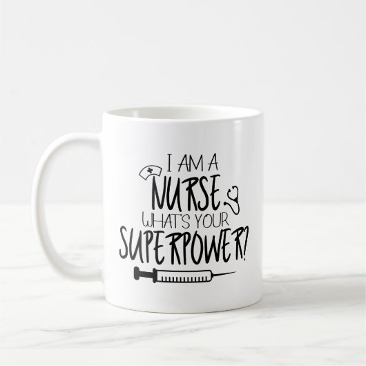 私はナースあなたの超大国コーヒーマグは何だ コーヒーマグカップ (左)
