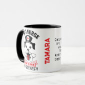 私はナースだ、あなたのすごい力は何か？黒/赤 マグカップ (正面左)