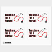 私はナースのラベルおもしろいである 長方形シール (シート)