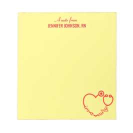 私はナースの聴診器パーソナライズされた名エレガント ノートパッド