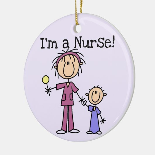 私はナースのTシャツおよびギフトです セラミックオーナメント (左)