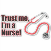 私はナース医療おもしろい看護だ シール (正面)