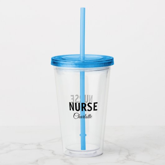 私はナース医療の専門家あなたの名前を追加文字simpl アクリルタンブラー (正面)