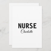 私はナース医療の専門家あなたの名前を追加文字simpl シーズンカード (正面/裏面)