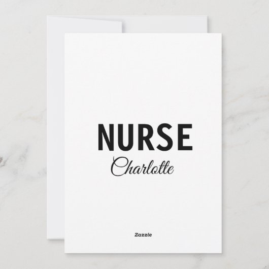 私はナース医療の専門家あなたの名前を追加文字simpl シーズンカード (裏面)