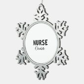 私はナース医療の専門家あなたの名前を追加文字simpl スノーフレークピューターオーナメント (右)