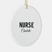 私はナース医療の専門家あなたの名前を追加文字simpl セラミックオーナメント (右)
