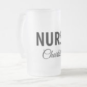 私はナース医療の専門家あなたの名前を追加文字simpl フロストグラスビールジョッキ (正面左)