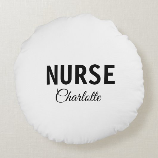 私はナース医療の専門家あなたの名前を追加文字simpl ラウンドクッション (裏面)
