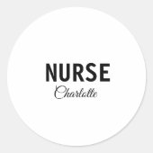 私はナース医療の専門家あなたの名前を追加文字simpl ラウンドシール (正面)