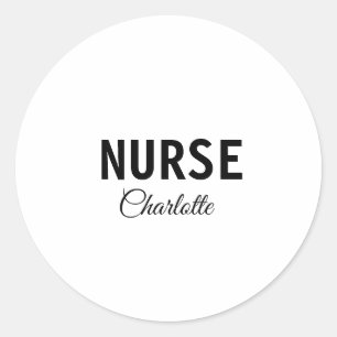 私はナース医療の専門家あなたの名前を追加文字simpl ラウンドシール