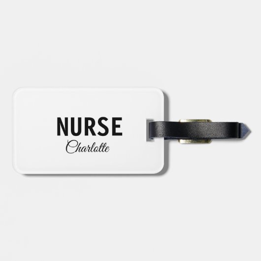 私はナース医療の専門家あなたの名前を追加文字simpl ラゲッジタグ (裏面横)