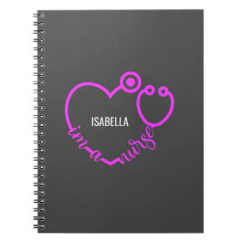 私はナース聴診器のハートモダン パーソナライズされた ノートブック