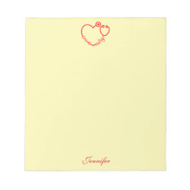 私はナース聴診器ハートパーソナライズされた名 ノートパッド