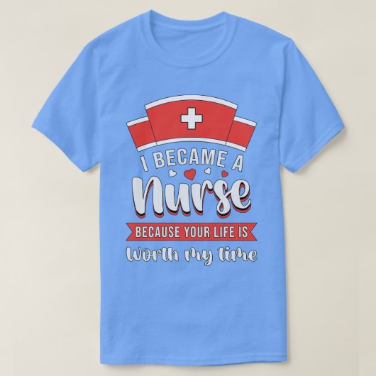 私はナースicu救急車になったおもしろい tシャツ (デザイン正面)