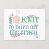 私はニット – ニットおもしろいことわざかわいらしタイポグラフィ ポストカード (正面)