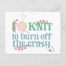 私はニット – ニットおもしろいことわざかわいらしタイポグラフィ ポストカード