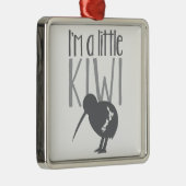 私はニュージーランドのかわいい鳥を持つ小さいキーウィです メタルオーナメント (右)