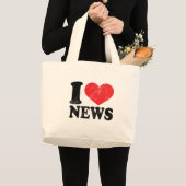 私はニュースを愛します ラージトートバッグ (正面(商品))
