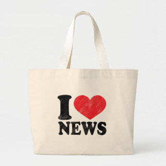私はニュースを愛します ラージトートバッグ