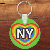 私はニューハート。私はニューヨークが大好きだ。NYCレインボー キーホルダー (正面)