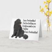 私はニューファンドランドです カード (黄色い花)