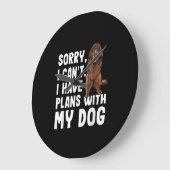 私はニューファンドランドの犬と予定が入っていなくてごめんなさい ラージ壁時計 (傾斜)